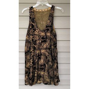 Free People Mini Dress Ellie Burnout Velvet Tan Brown